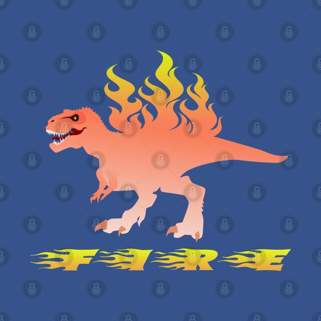 T. Rex Fire Dinosaur Design by Terra Fossil Merch