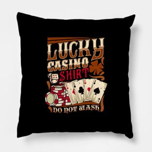 Vintage Lucky Casino print Vegas Jackpot Gambling Pillow