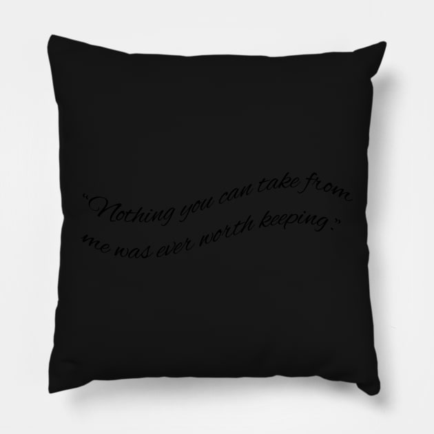 Hunger Games Inspired Quote Pillow by maya-reinstein