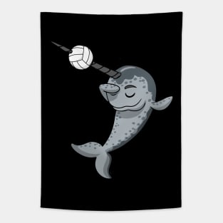 Dabbing Narwhal Volleyball Dab Tapestry