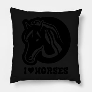 I Love Horses is a fun way to express your admiration and affection for these majestic animals Pillow