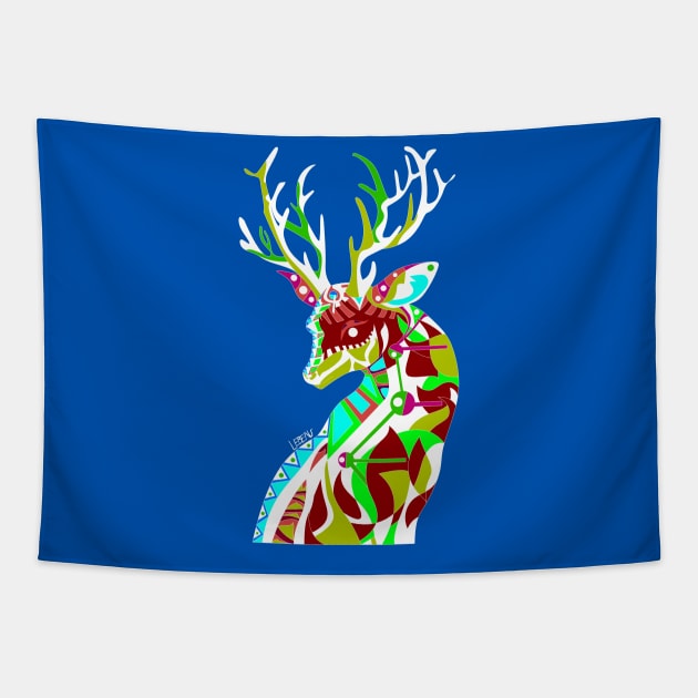 dear love deer ecopop mexican venado moose ecopop Tapestry by jorge_lebeau