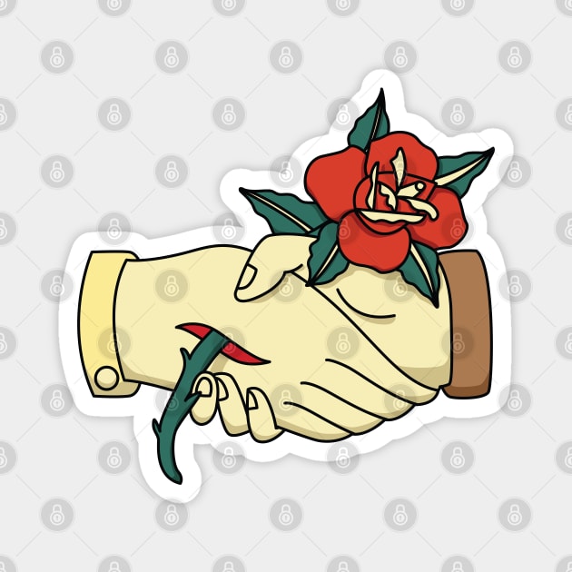 handshake roses Magnet by dayouths