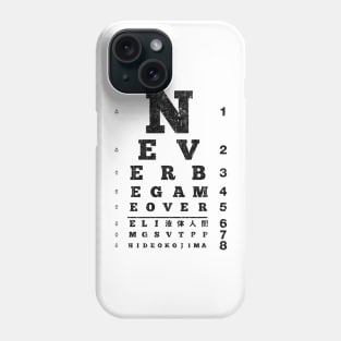 Never Be Game Over Eyechart (Variant) Phone Case