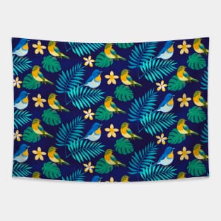 Tropical pattern with birds Tapestry