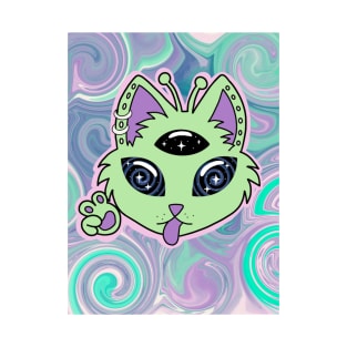 Trippy Alien Kitty T-Shirt