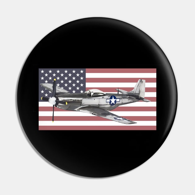 P-51 Mustang USAF USAAF WW2 WWII Fighter Plane Aircraft Pin by Dirty Custard Designs 