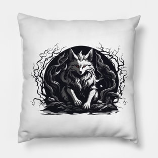 Yokai figurine from Japan - Dark kitsune Pillow