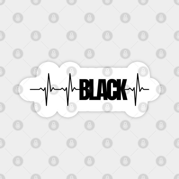 Black Heartbeat Magnet by UrbanLifeApparel