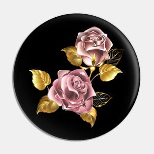 Small bouquet of pink gold roses Pin