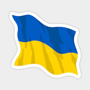 Waving Ukraine Flag Beautiful Blue and Yellow Magnet