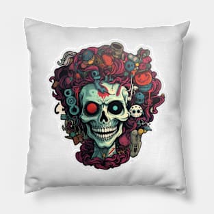 Robotic skull image Pillow