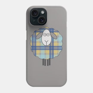 Scottish Blue and Yellow Tartan Patterned Sheep Phone Case