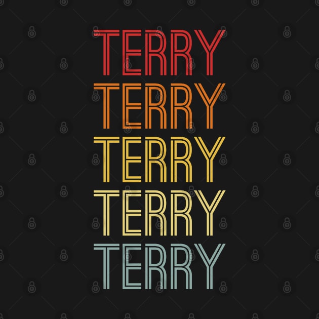 Terry Name Vintage Retro Pattern by CoolDesignsDz