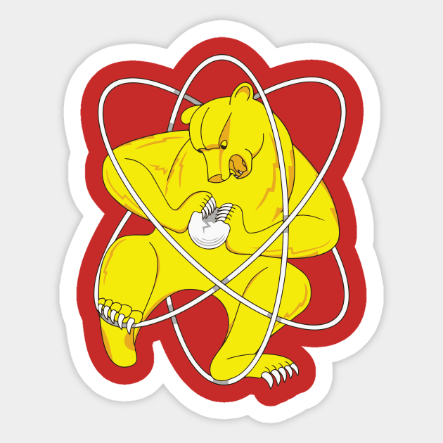 Zheleznogorsk Bear Splitting Atom T-Shirt | Russian Flag Zheleznogorsk Bear Splitting Atom T-Shirt | Russian Flag