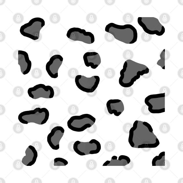 Black and White Snow Leopard Print by byjasonf