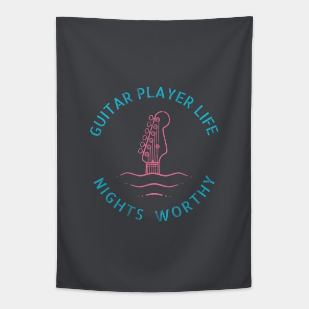 Guitar Player Life Nights Worthy Tapestry by nightsworthy