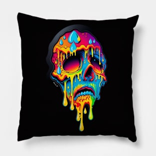 Colorful melting Face design #7 Pillow