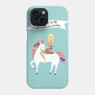 Unicorn -each day is filled with love Phone Case