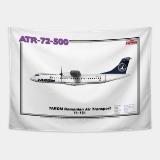 Avions de Transport Régional 72-500 - TAROM Romanian Air Transport (Art Print) Tapestry