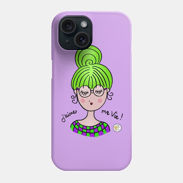 Cute girl lovely green hair! Phone Case by Mellowdays