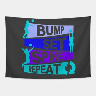 Bump Set Spike Repeat Volleyball Lover Athlete Sports Tapestry