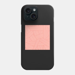 Crossing Lines in Coral Pink Phone Case