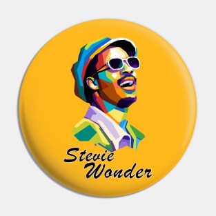 Stevie Wonder Wpap Pop Art Pin