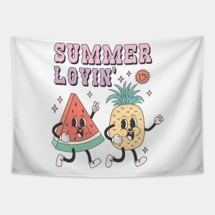 Retro Pineapple and Watermelon dudes Tapestry