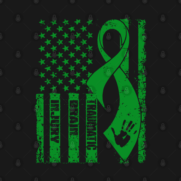 Traumatic Brain Injury Awareness Flag Ribbon Traumatic Brain Injury