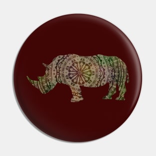 Mandala Rhino Pin