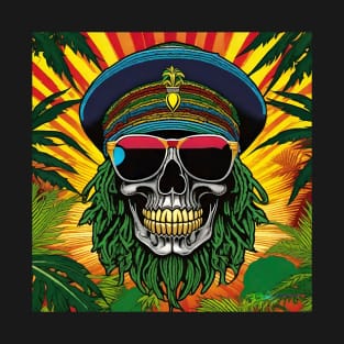 Reggae Music - Jamaican Stoner Skull 12 T-Shirt