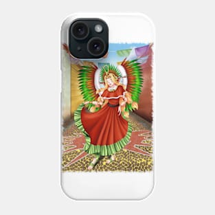 Christmas Quetzalcoatl Dress Tecnica Mask Background Jagged Phone Case