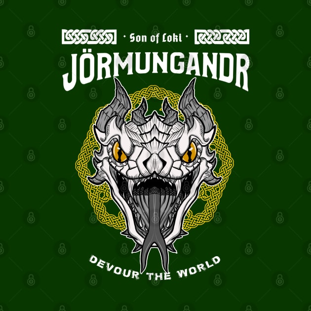 Sons of Loki: Jörmungandr the world serpent-Norse mythology design T-Shirt by JustJoshDesigns