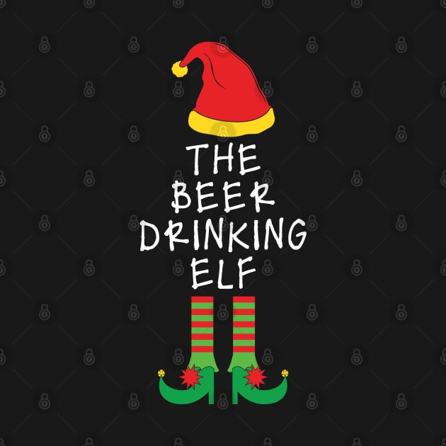 The Beer Drinking Elf T-shirt by Kingdom Arts and Designs