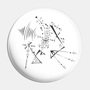 Frequency Unique Black White Abstract Art Pin