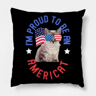 I'm Proud To Be An Americat - Funny Cat Pillow