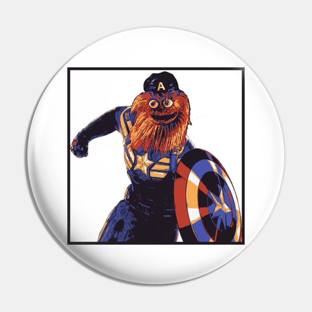 Captain Gritty Pin by mint_tees