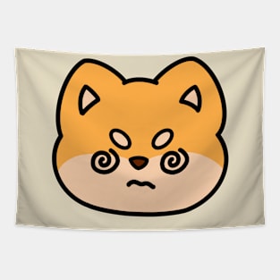 Dizzy Shiba Face Tapestry