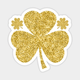 Gold Glitter Irish Lucky Clover Shamrock St Patricks Day Magnet