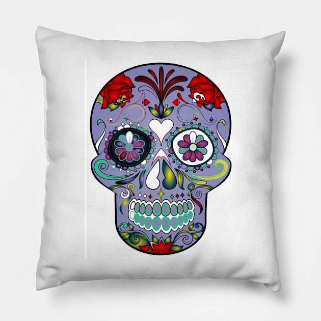 Sugar Skull 46 (Style:15) Pillow by luminousstore