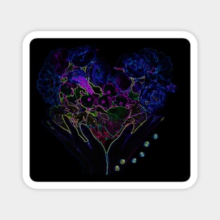 Black Panther Art - Flower Bouquet with Glowing Edges 4 Magnet