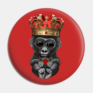 Cute Royal Gorilla Wearing Crown Pin