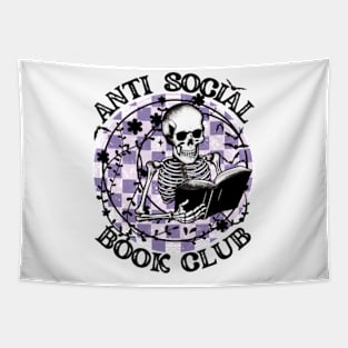 Antisocial Book Club Cute Reader Bookworm Gifts 2024 Tapestry