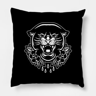 panther and black rose Pillow