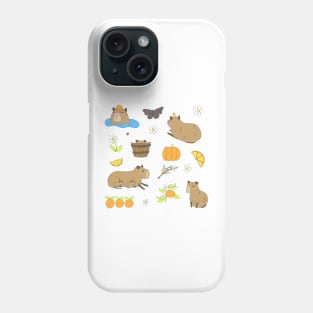 Capybara and Oranges Sticker Pack Phone Case