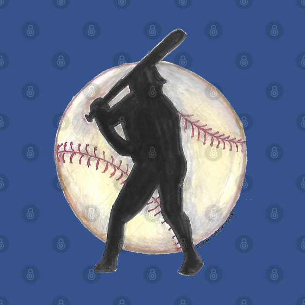 Baseball Silhouette by ReneeDixonArt