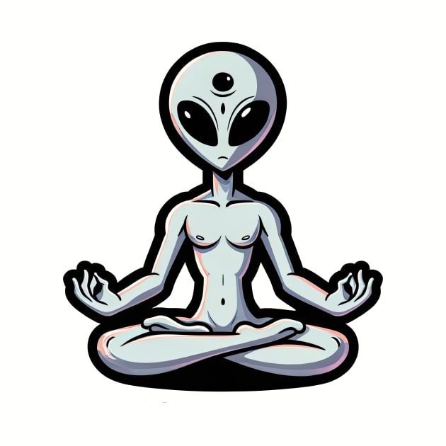 meditation peaceful alien by Dracoola