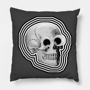 Googly-Eyed Skull Graphic Design Logo Pillow