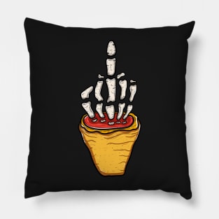 Middle finger skull Pillow